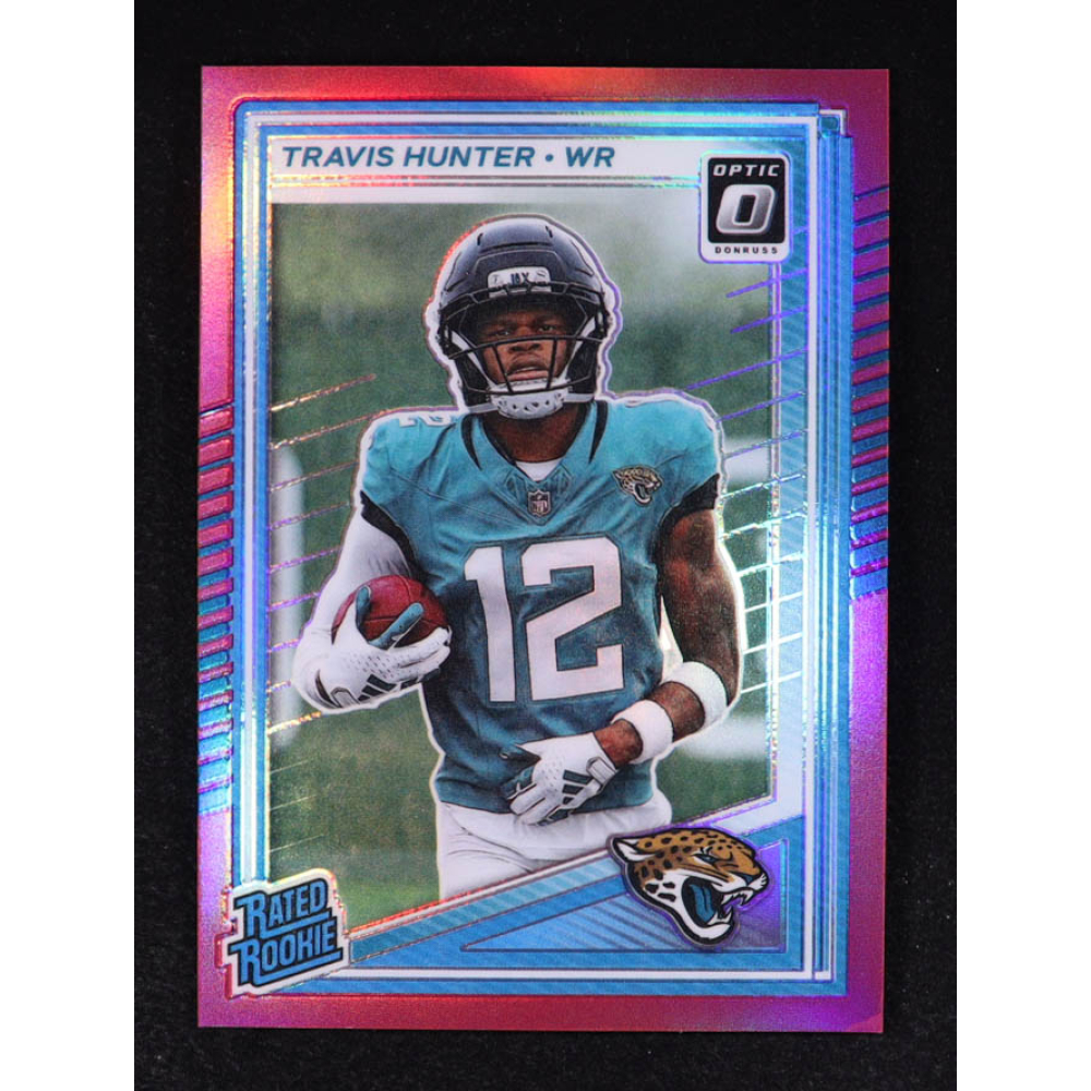Travis Hunter 2025 Donruss Optic Pink #201 RR RC at PristineAuction.com