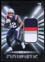 TreVeyon Henderson 2025 Panini Black Futuristic Jerseys Royal #19 RC #129/149 at PristineAuction.com