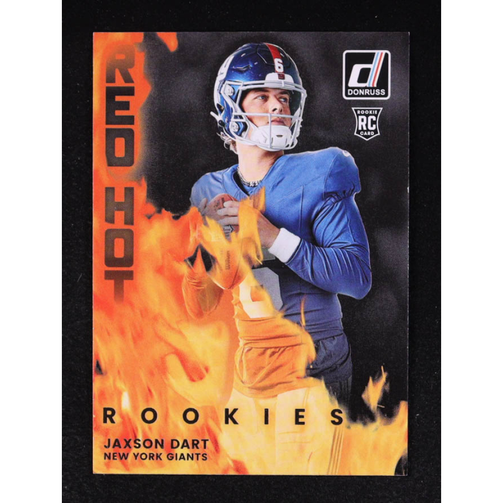 Jaxson Dart 2025 Donruss Red Hot Rookies #3 RC at PristineAuction.com