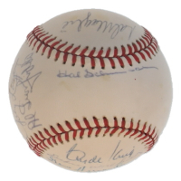 Old-Timers and Greats | OAL Baseball Signed by (13) with Hal Schumacher, Ralph Branca, Eddie Mathews (SoP) at PristineAuction.com