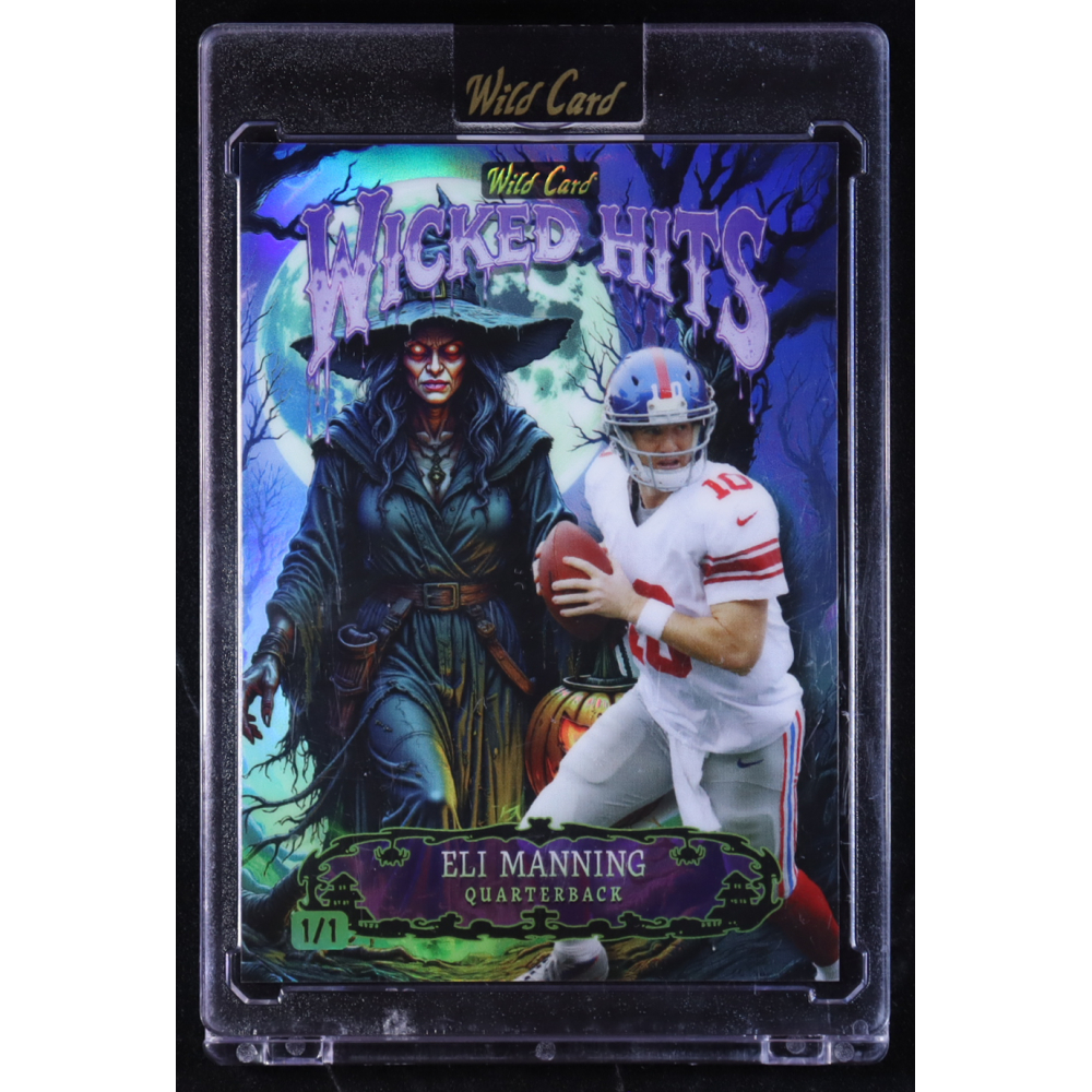 Eli Manning 2025 Wild Card Wicked Hits Wicked Witch Holo #D5HBWHEM #1/1 at PristineAuction.com