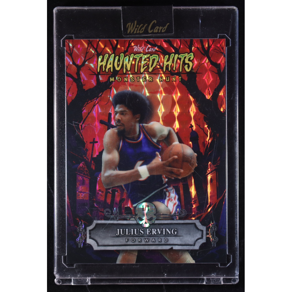 Julius Erving 2025 Wild Card Monster Hit Monster Hunt Graveyard Red Mosaic #HHCJE #1/1 at PristineAuction.com