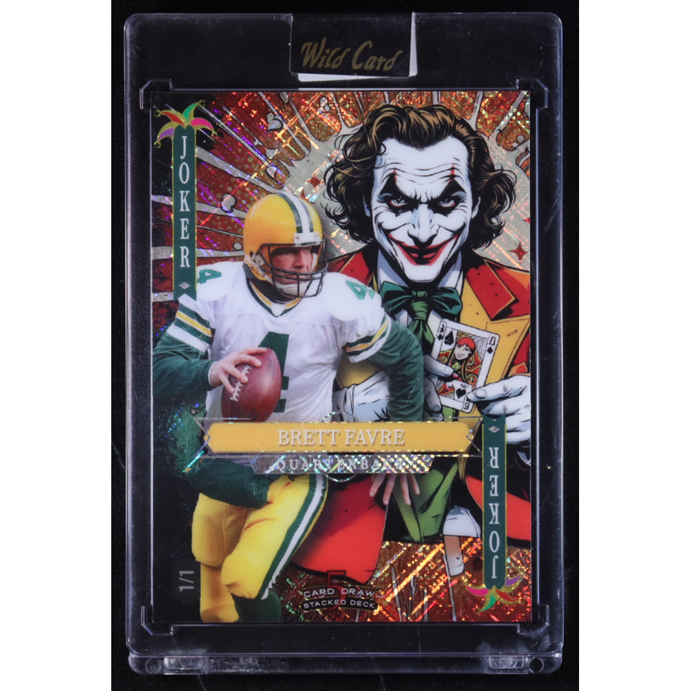 Brett Favre 2025 Wild Card 5 Card Draw Stacked Deck Joker Shimmer Holo #SDNJBFNC5 #1/1 at PristineAuction.com