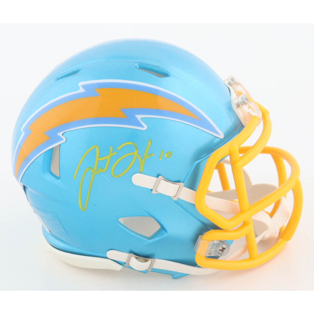 Justin Herbert Signed Chargers Flash Alternate Mini Helmet (Beckett) at PristineAuction.com