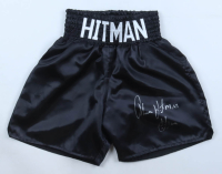 Thomas Hearns Signed Boxing Trunks Inscribed "Hitman" (Beckett) at PristineAuction.com
