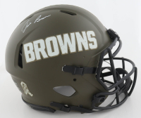 Jim Brown Signed Browns Full-Size Authentic On-Field Salute To Service Alternate Helmet (Radtke) at PristineAuction.com