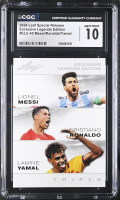 Lionel Messi / Cristiano Ronaldo / Lamine Yamal 2024 Leaf Special Release Exclusive Legends Edition #ELE-45 (CGC 10) at PristineAuction.com