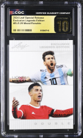 Lionel Messi / Cristiano Ronaldo 2024 Leaf Special Release Exclusive Legends Edition #ELE-29 (CGC Pristine 10 | Black Label) at PristineAuction.com