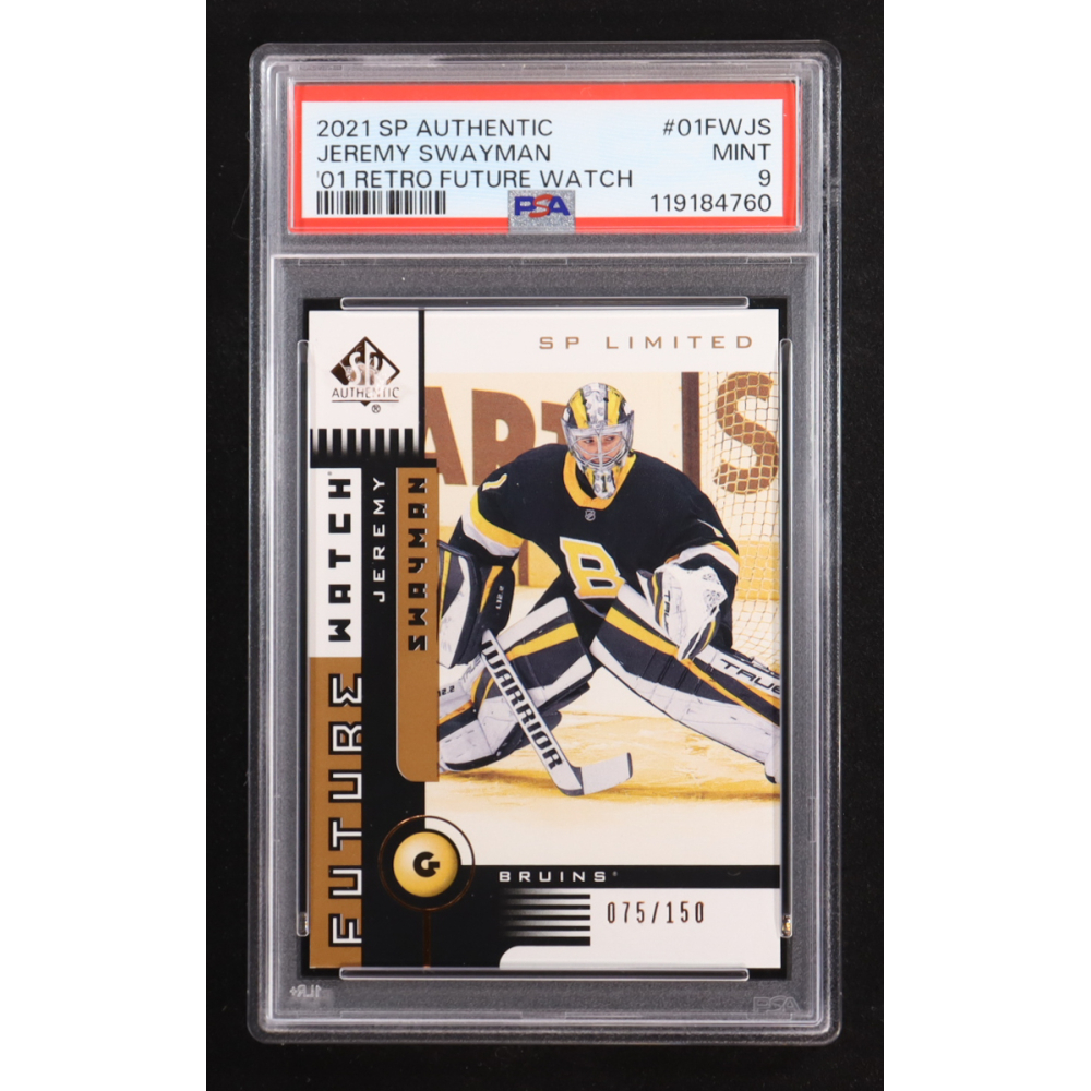 Jeremy Swayman 2021-22 SP Authentic '01-02 Retro Future Watch Limited #01FWJS #075/150 (PSA 9) at PristineAuction.com