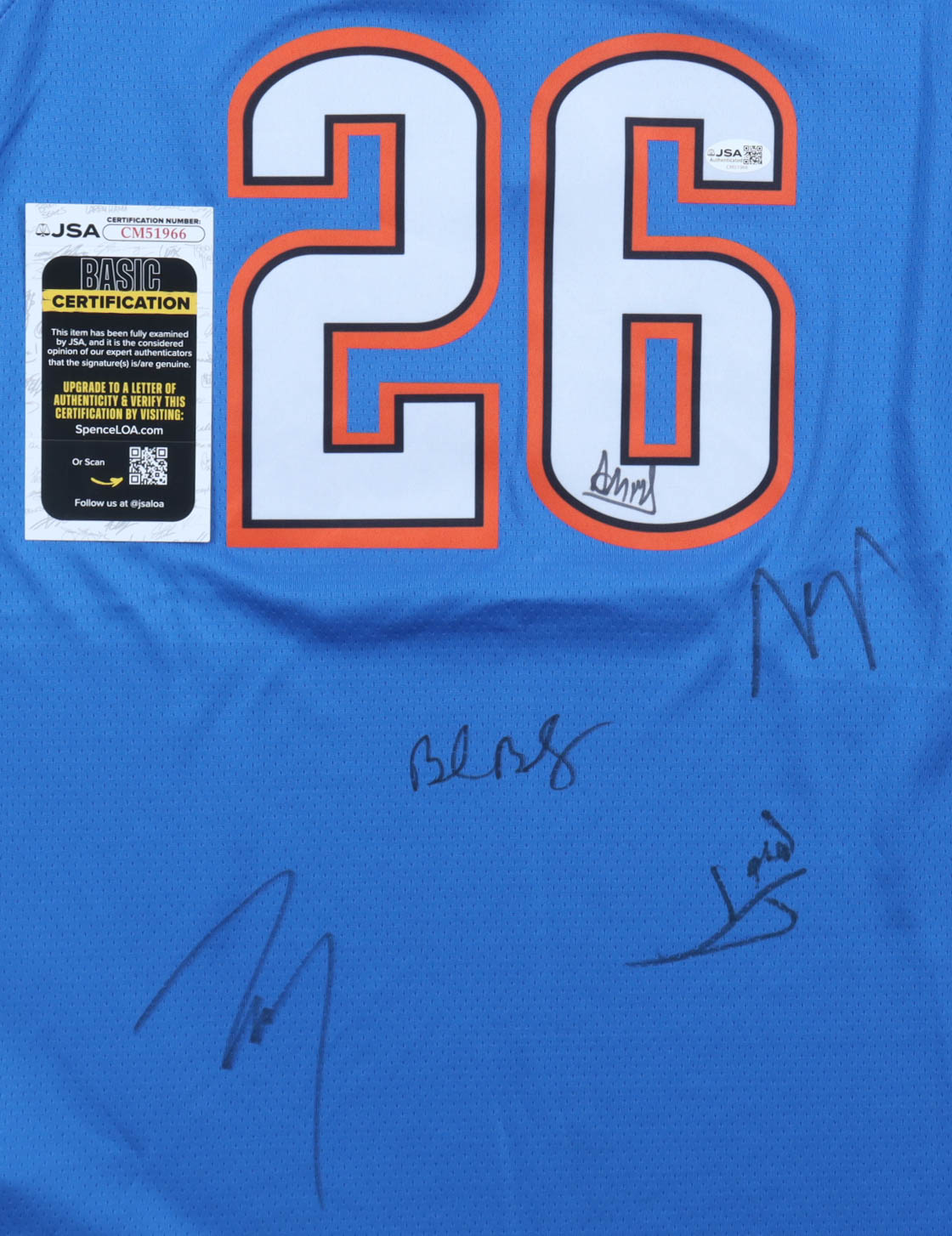 Oklahoma City Thunder Nike Authentic Team-Signed Jersey By (5) With