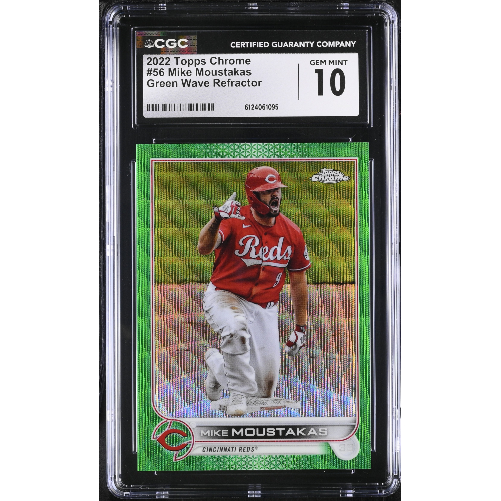 Mike Moustakas 2022 Topps Chrome Green Wave Refractor #56 #46/99 (CGC 10) at PristineAuction.com