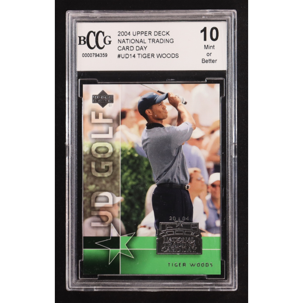 Tiger Woods 2004 Upper Deck National Trading Day #UD14 (BCCG 10) at PristineAuction.com