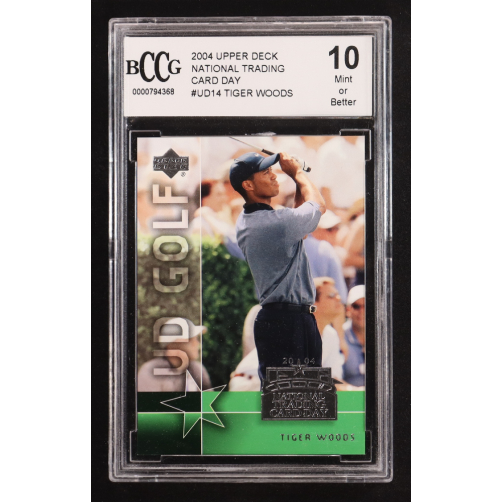 Tiger Woods 2004 Upper Deck National Trading Day #UD14 (BCCG 10) at PristineAuction.com