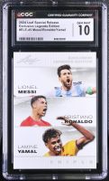 Lionel Messi / Cristiano Ronaldo / Lamine Yamal 2024 Leaf Special Release Exclusive Legends Edition #ELE-45 (CGC 10) at PristineAuction.com