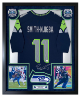 Jaxon Smith-Njigba Signed Seahawks Custom Framed Jersey Display with LED Lights (Fanatics) at PristineAuction.com