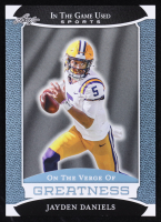 Jayden Daniels 2024 ITG Used Sports On the Verge of Greatness Platinum #VG26 RC at PristineAuction.com