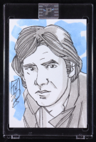 Han Solo | Star Wars | Original Art Sketch Card by Tom Hodges (1/1 Original Art) at PristineAuction.com