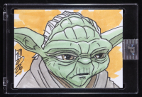 Yoda | Star Wars | Original Art Sketch Card by Tom Hodges (1/1 Original Art) at PristineAuction.com