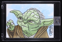 Yoda | Star Wars | Original Art Sketch Card by Tom Hodges (1/1 Original Art) at PristineAuction.com