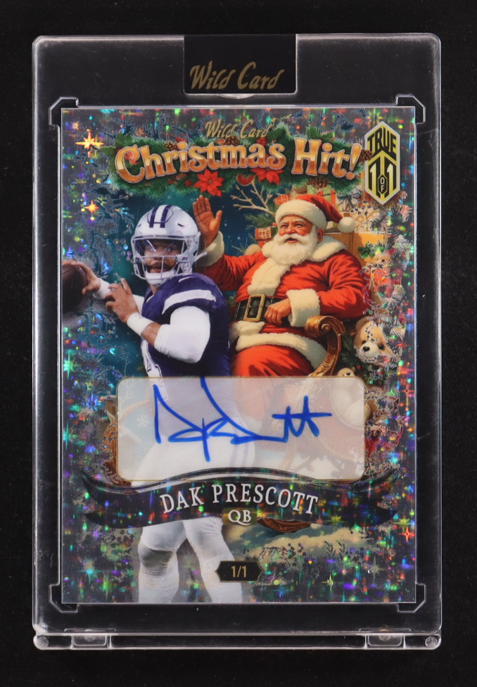 Dak Prescott 2025 Wild Card Holiday Hits Christmas Hit Santa Silver Sparkle#HHTSSA1DPA #1/1 at PristineAuction.com Dak Prescott 2025 Wild Card Holiday Hits Christmas Hit Santa Silver Sparkle#HHTSSA1DPA #1/1 at PristineAuction.com