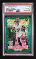 Bucky Irving 2024 Panini Prizm Deca Green Shimmer FOTL #276 RC #11/12 (PSA 10) at PristineAuction.com