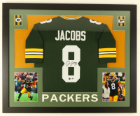 Josh Jacobs Signed Custom Framed Jersey Display (Beckett & Jacobs) at PristineAuction.com