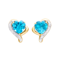 2.87 CTW Natural Diamonds & Blue Topaz 10K YG Designer Earring | Estimated Retail Value: $5,899 (AMG) at PristineAuction.com