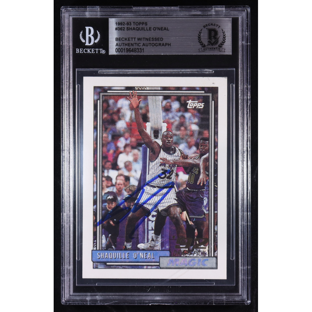 Shaquille O'Neal Signed 1992-93 Topps #362 RC (Beckett) at PristineAuction.com