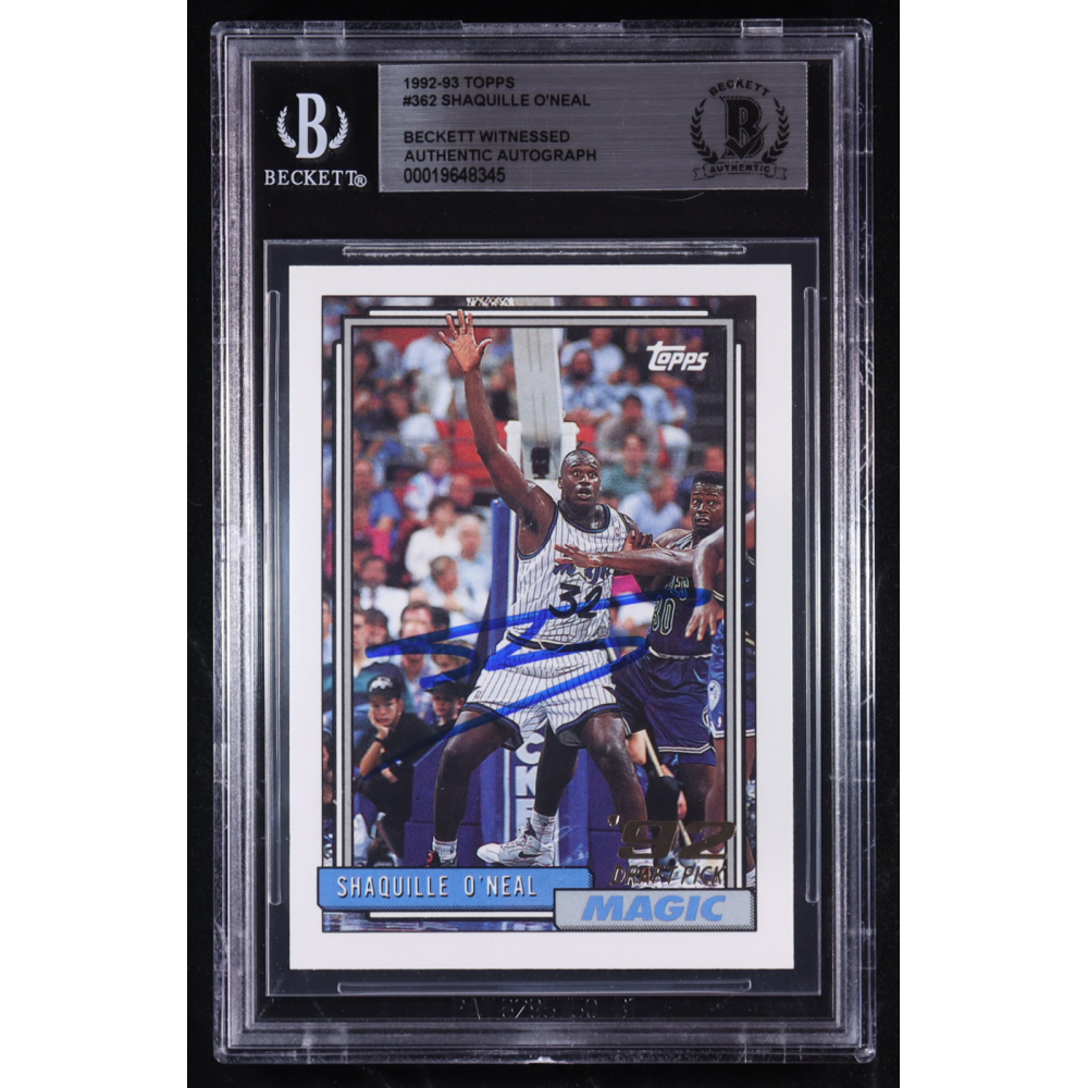 Shaquille O'Neal Signed 1992-93 Topps #362 RC (Beckett) at PristineAuction.com