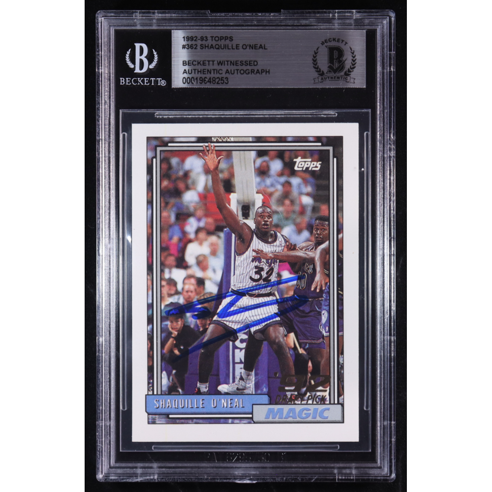 Shaquille O'Neal Signed 1992-93 Topps #362 RC (Beckett) at PristineAuction.com