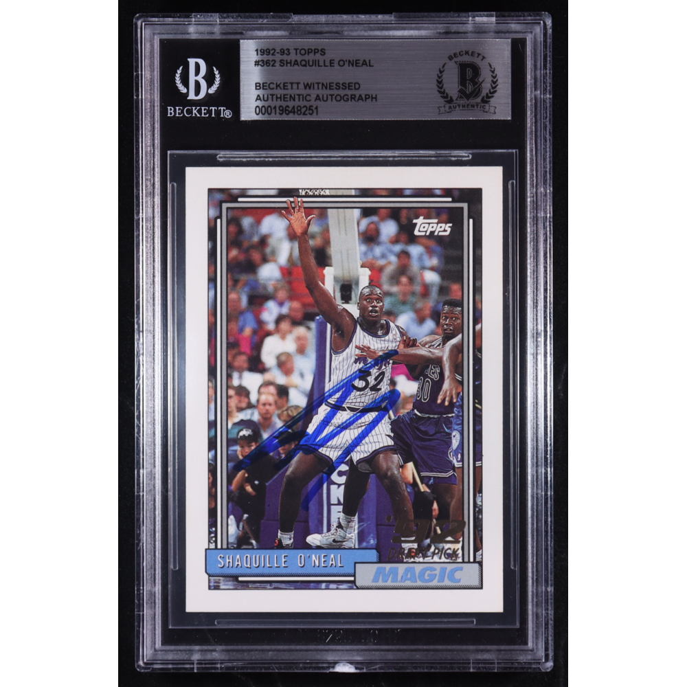 Shaquille O'Neal Signed 1992-93 Topps #362 RC (Beckett) at PristineAuction.com