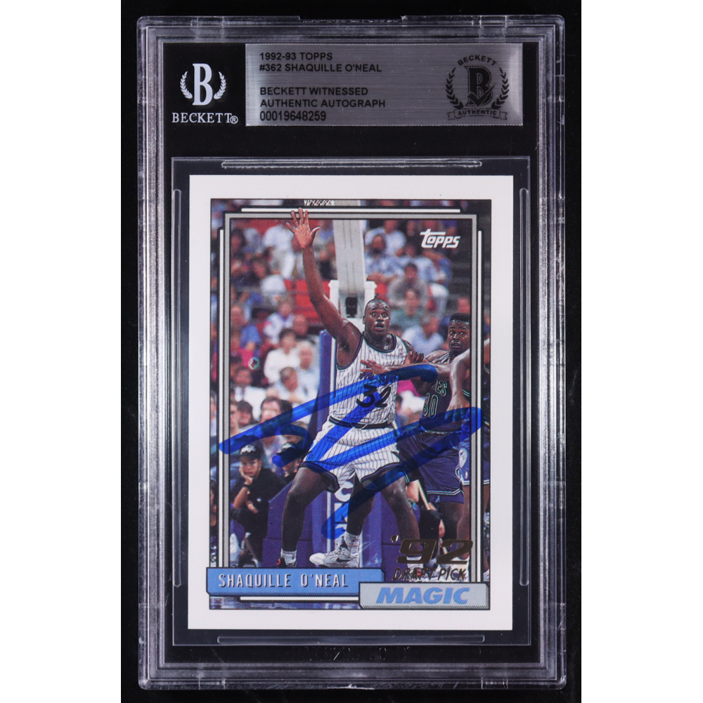 Shaquille O'Neal Signed 1992-93 Topps #362 RC (Beckett) at PristineAuction.com
