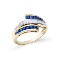 1.02 CTW Natural Diamonds & Sapphire 10K YG Designer Ring | Estimated Retail Value: $6,269 (AMG) at PristineAuction.com