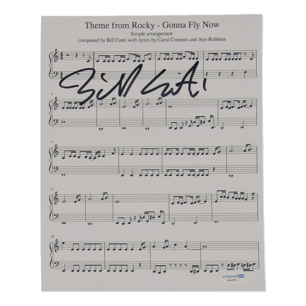 Bill Conti Signed Rocky "Gonna Fly Now" 8x10 Music Sheet (ACOA) at PristineAuction.com