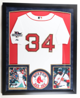 David Ortiz Signed Boston Red Sox 2013 World Series Custom Framed Gold Jersey Display (PSA) at PristineAuction.com