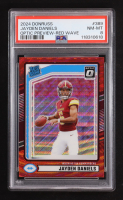 Jayden Daniels 2024 Panini Donruss Optic Preview Red Wave Rated Rookie #389 RC (PSA 8) at PristineAuction.com
