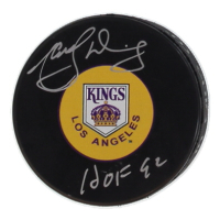 Marcel Dionne Signed Kings Logo Hockey Puck Inscribed "HOF 92" (JSA) at PristineAuction.com