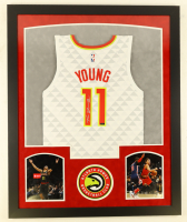 Trae Young Signed Custom Framed Jersey Display (Panini) at PristineAuction.com