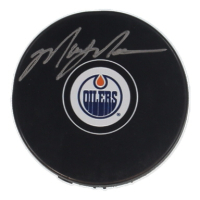 Mark Messier Signed Oilers Logo Hockey Puck (JSA) at PristineAuction.com