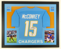 Ladd McConkey Signed Custom Framed Jersey Display (Beckett) at PristineAuction.com