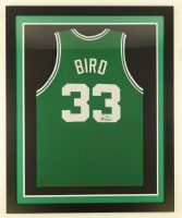 Larry Bird Signed Custom Framed Jersey Display (JSA) at PristineAuction.com