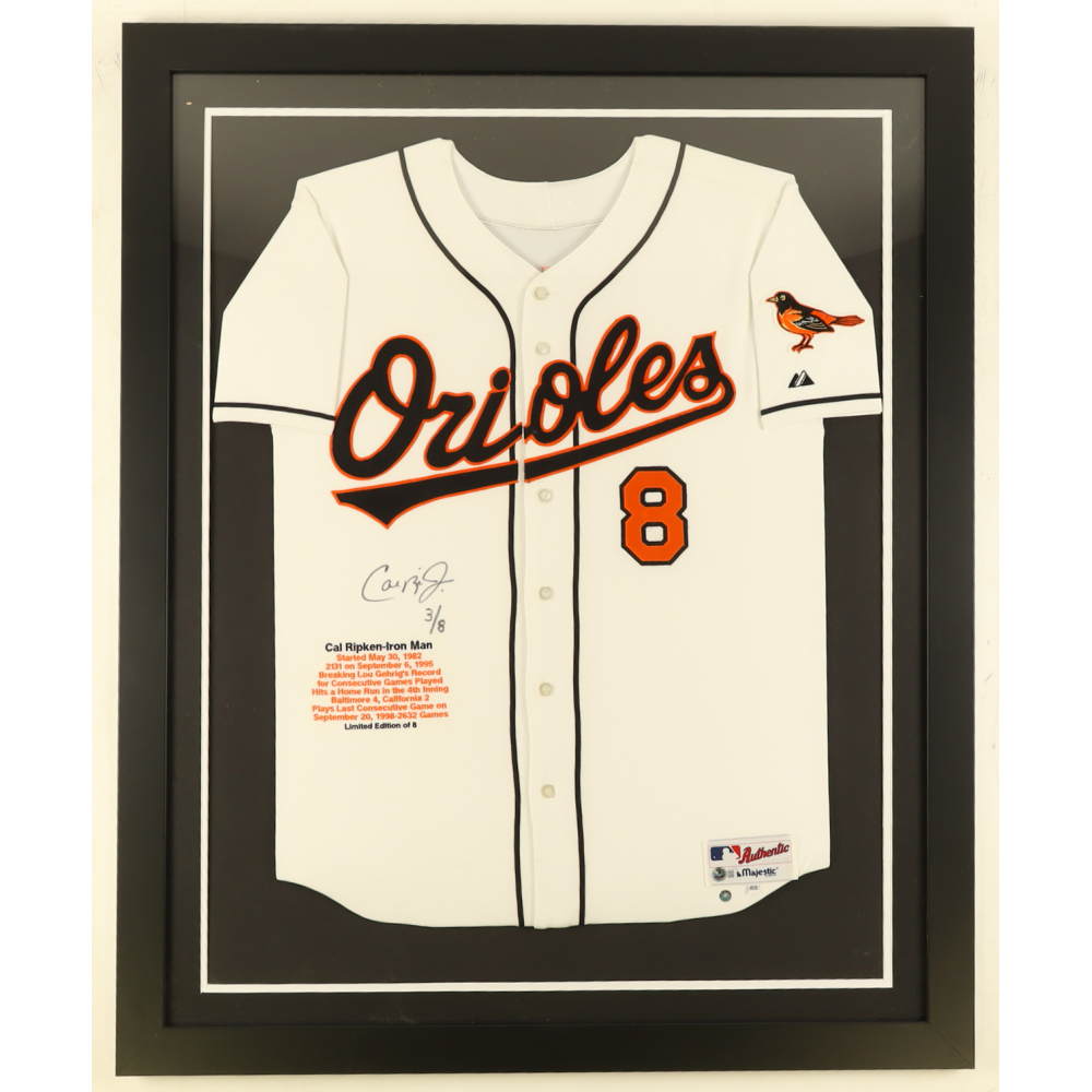 Cal Ripken Jr. Signed LE Orioles Majestic Authentic Custom Framed ...