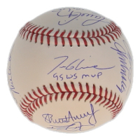 1995 Braves | 1995 World Series Logo Baseball Signed by (8) with Chipper Jones, Daivd Justice, Marquis Grissom (JSA) at PristineAuction.com