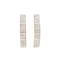0.25 CTW Natural Diamonds 18K Gold Plated Designer Earrings | Estimated Retail Value: $1229 (AMG) at PristineAuction.com