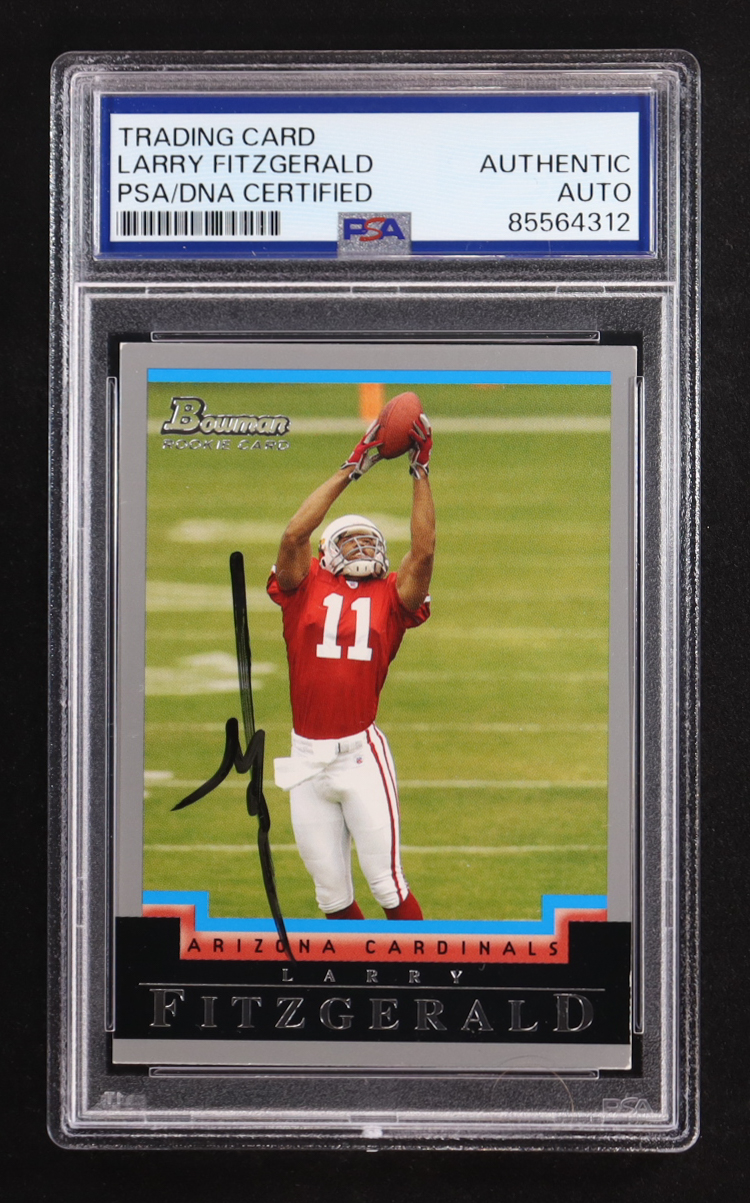 Larry Fitzgerald Signed 2004 Bowman #125 RC (PSA) at PristineAuction.com Larry Fitzgerald Signed 2004 Bowman #125 RC (PSA) at PristineAuction.com