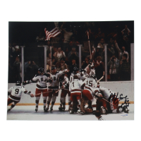 Mike Eruzione Signed Team USA 11x14 Photo Inscribed "80 Gold" (ACOA) at PristineAuction.com