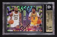 Bronny James Jr. RC / LeBron James 2024-25 Donruss Optic Optical Illusions Holo #2 (BGS 9.5) at PristineAuction.com
