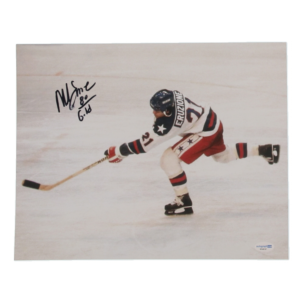 Mike Eruzione Signed Team USA 11x14 Photo Inscribed "80 Gold" (ACOA) at PristineAuction.com