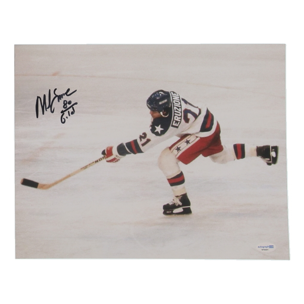 Mike Eruzione Signed Team USA 11x14 Photo Inscribed "80 Gold" (ACOA) at PristineAuction.com