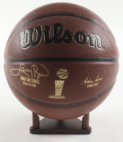 Larry Bird Signed NBA Finals Trophy Special Edition Basketball with Display Stand (PSA) at PristineAuction.com